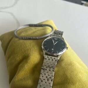 Emporio Armani AR80048 Blue Dial Stainless Steel Men's Watch
